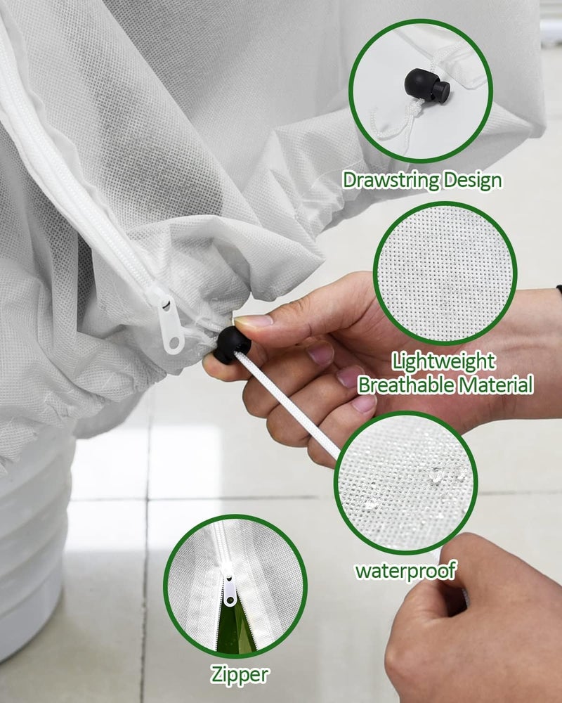 EAONE Plant Covers Freeze Protection 47x71”, Set of 4 Winter Frosts Cloth for Outdoor Plants, Reusable Frost Blankets Tree Wrap Protector for Shrub Cold Weather Bird Insect Prevention, White - Image 4